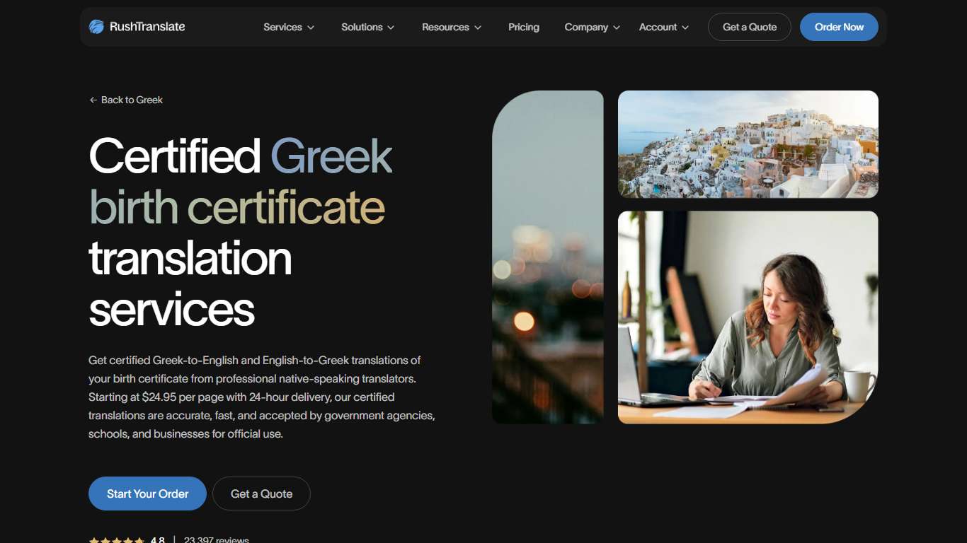 Certified Greek Birth Certificate Translation Services - RushTranslate